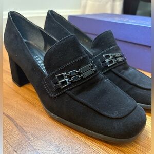 Stuart Weitzman Black Suede Loafers Flats
